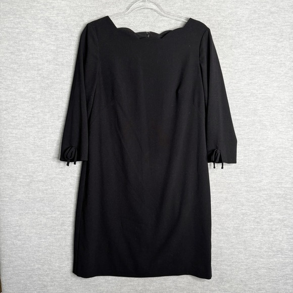 Talbots Dresses & Skirts - Talbots Petite Size 8P Dress LBD Black Sheath‎ Scalloped Bow Work Career Modest